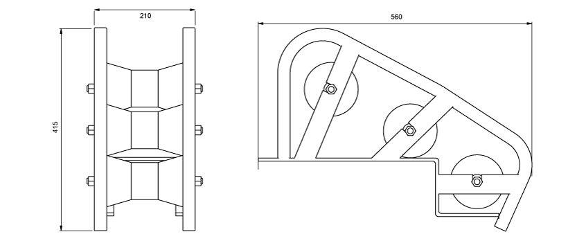 Edge Mount Manhole Lead-in Cable Roller (Heavy Duty)