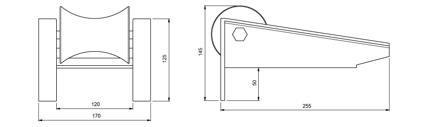 Edge Mount Manhole Lead-in Cable Roller (Light Duty)