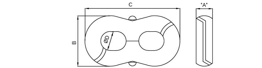 Figure of 8 swing link connector