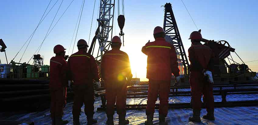 Oil rig workers