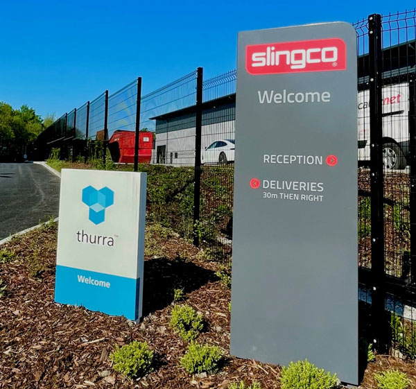 Slingco and Thurra exterior signs
