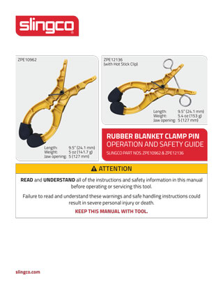 Rubber Blanket Clamp Pin Operation and Safety Guide
