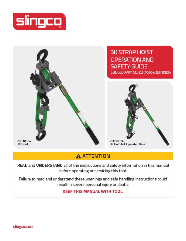 3K Strap Hoist Operation And Safety Guide