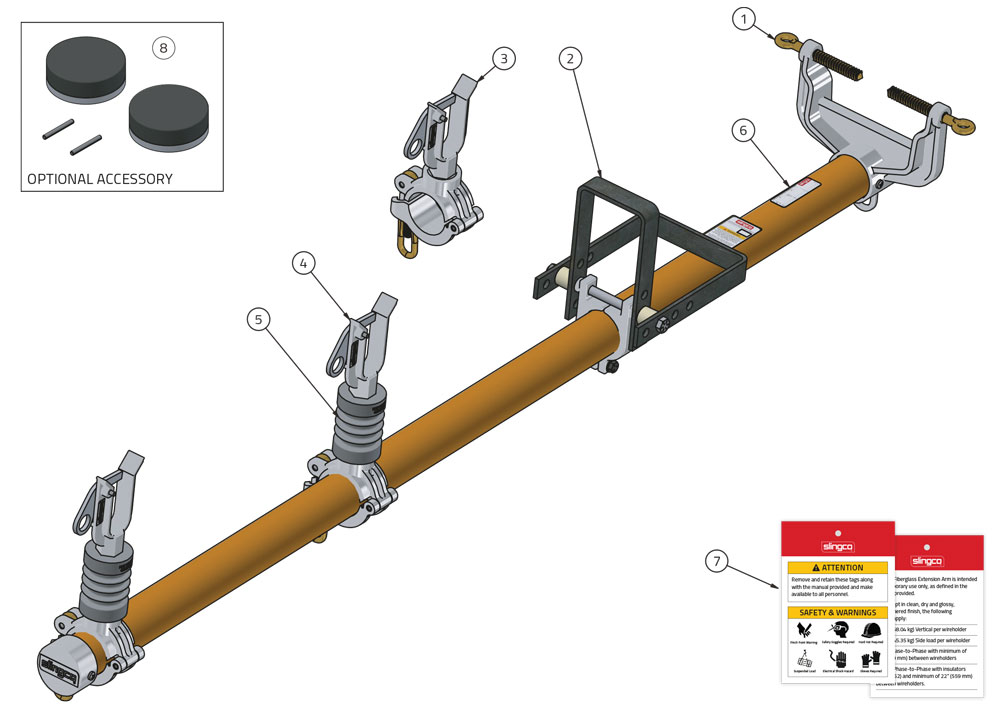 Fiberglass Ext Arm Labelled